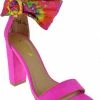 Bamboo Rave 05 Womens Floral Chunky Heel Dress Sandals