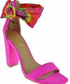 Bamboo Rave 05 Womens Floral Chunky Heel Dress Sandals