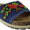 Nature Breeze Regain 02 Womens Denim Floral Espadrille Sandals Women's