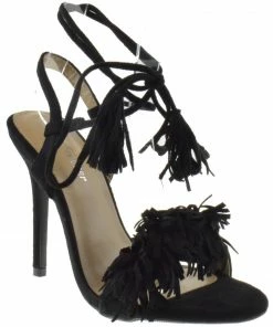 Forever Rubina 57 Women's Fringe Open Toe High Heel Sandals