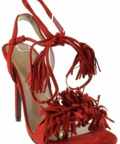 Forever Rubina 57 Women's Fringe Open Toe High Heel Sandals