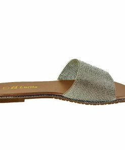 DD Lucita Sarah 01 Women's Rhinestone Flat Slides
