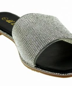 DD Lucita Sarah 01 Women's Rhinestone Flat Slides