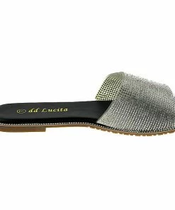 DD Lucita Sarah 01 Women's Rhinestone Flat Slides