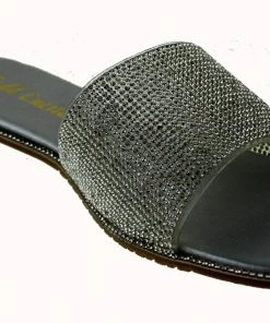 DD Lucita Sarah 01 Women's Rhinestone Flat Slides