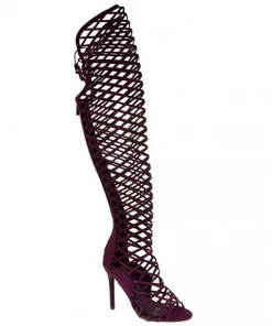 Breckelle's Selena 42 Thigh High Caged Dress Sandals