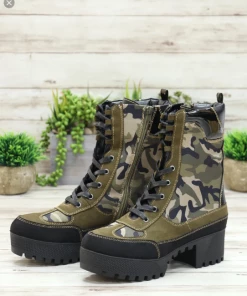 SHOE BARGAIN Shop 36 Bamboo Powerful 06s Women's Chunky Heel Combat Boots