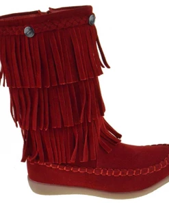 Jelly Beans Hobo Little Girls 3 Layer Knee High Fringe Moccasin Boots Girl's