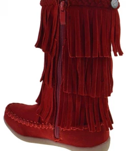 Jelly Beans Hobo Little Girls 3 Layer Knee High Fringe Moccasin Boots Girl's