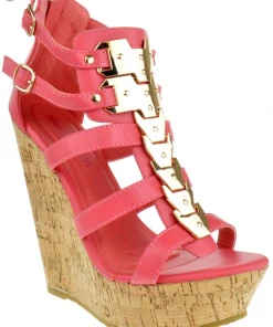 SBW Shoes Bogata 04 Women's Metallic Embellished Platform Wedges