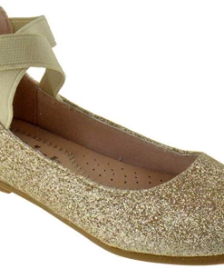 Link Larissa 52K Little Girls Elastic Glitter Ballet Flats Girl's