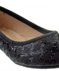SBW Shoes Girl's Karra 28K Little Girls Glitter Ballet Flats