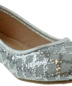 SBW Shoes Girl's Karra 28K Little Girls Glitter Ballet Flats