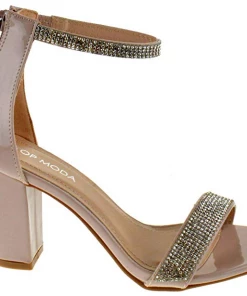 Top Moda Gallery 45 Womens Strappy Rhinestone Dress Heels Women's