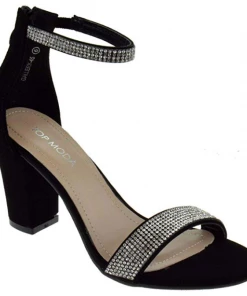 Top Moda Gallery 45 Womens Strappy Rhinestone Dress Heels Women's