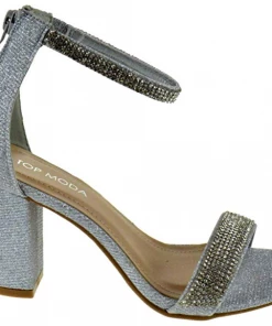 Top Moda Gallery 45 Womens Strappy Rhinestone Dress Heels Women's