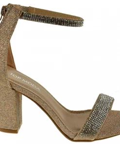 Top Moda Gallery 45 Womens Strappy Rhinestone Dress Heels Women's