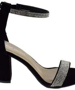 Top Moda Gallery 45 Womens Strappy Rhinestone Dress Heels Women's