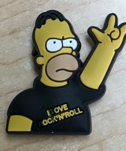 Homer I Love Rock'N'Roll Rubber Shoe Charms