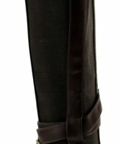Top Moda Storm 1 Womens Knee High Double Buckle Accent Almond Toe Block Heel Riding Boots