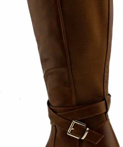 Top Moda Storm 1 Womens Knee High Double Buckle Accent Almond Toe Block Heel Riding Boots 10 Top Moda Storm 1 Womens Knee High Double Buckle Accent Almond Toe Block Heel Riding Boots