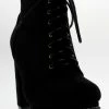 Top Moda Women's Teca 1 Womens Chunky Heel Lace Up Almond Toe Ankle Booties