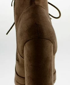 Top Moda Women's Teca 1 Womens Chunky Heel Lace Up Almond Toe Ankle Booties