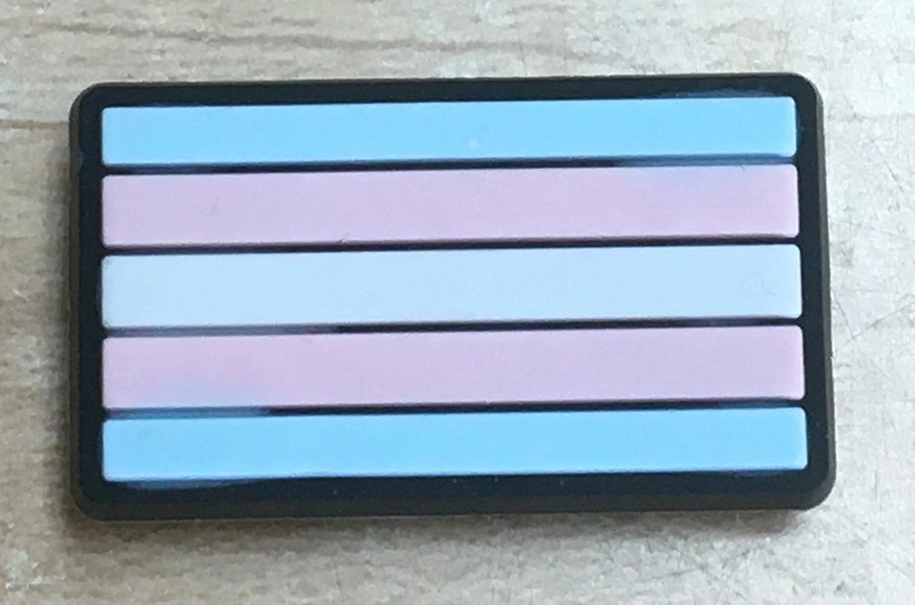 Transgender Pride Flag Rubber Shoe Charms 1 Transgender Pride Flag Rubber Shoe Charms