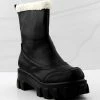 Lemonade Women's Tripper Womens Fur Trimmed Block Heeled Platform Rain/Snow Booties