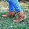 Shoe Dezigns Women's Western 19 Womens Fringe Moccasin Ankle Boots