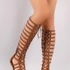 Shoe Dezigns Zeus 57 Women's Knee High Caged Lace Up Gladiator Sandals